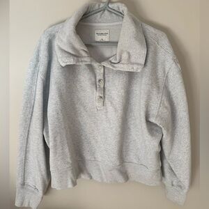 Abercrombie & Fitch soft cropped Henley sweatshirt